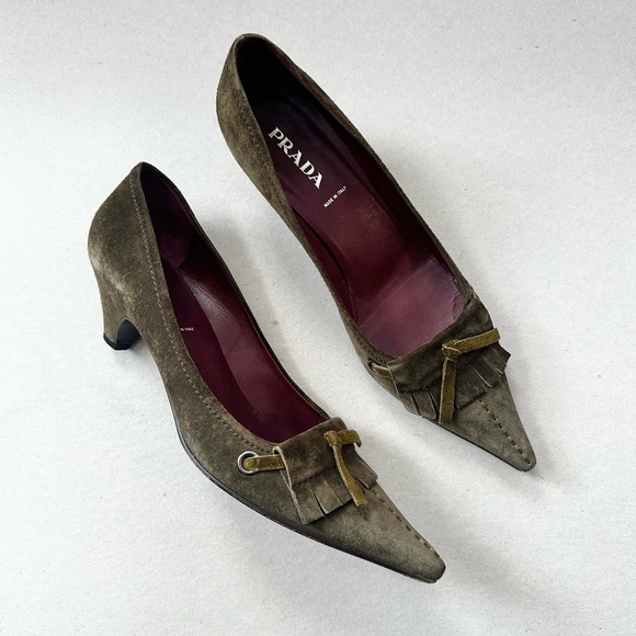 Prada Kitten Heel Loafer Pumps - Picture 1 of 6